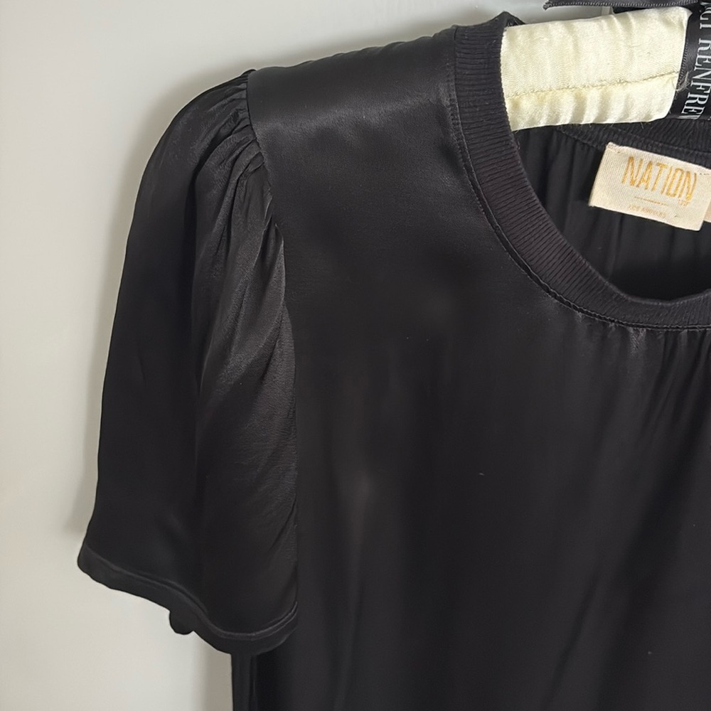 NATION LTD Satin Black Elevated T